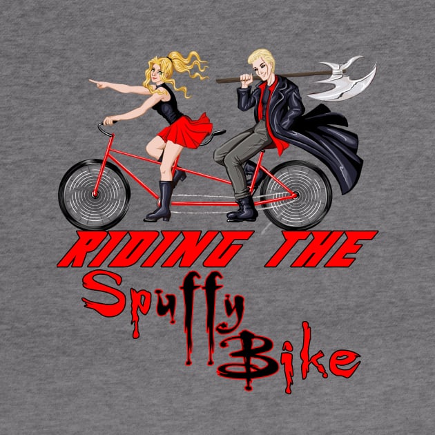 Riding the Spuffy Bike (black/no outline) by bengman